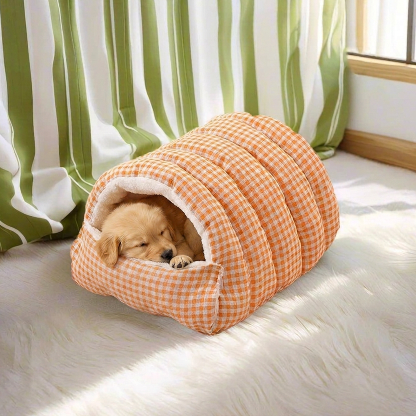 Classic Cozy Cave Cat & Dog Bed | Ultra Soft Warm Plush Sleeping Nest for Cats, Puppies & Small Dogs