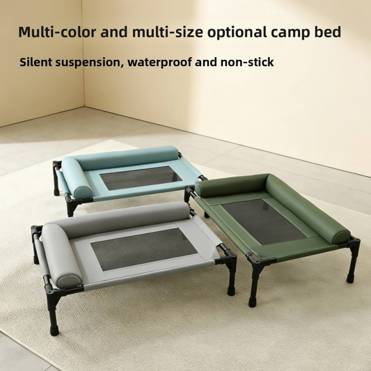 Premium Elevated Cooling Dog & Cat Bed | Waterproof Breathable Raised Pet Cot with Washable Mesh