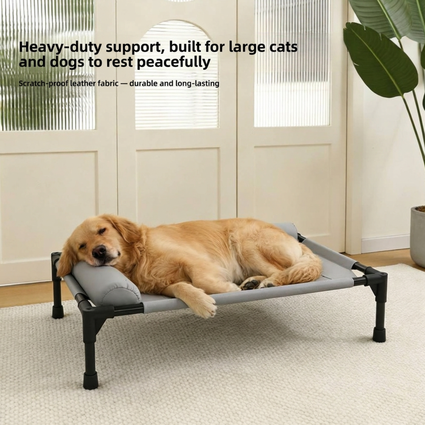 Premium Elevated Cooling Dog & Cat Bed | Waterproof Breathable Raised Pet Cot with Washable Mesh