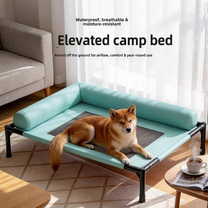 Premium Elevated Cooling Dog & Cat Bed | Waterproof Breathable Raised Pet Cot with Washable Mesh
