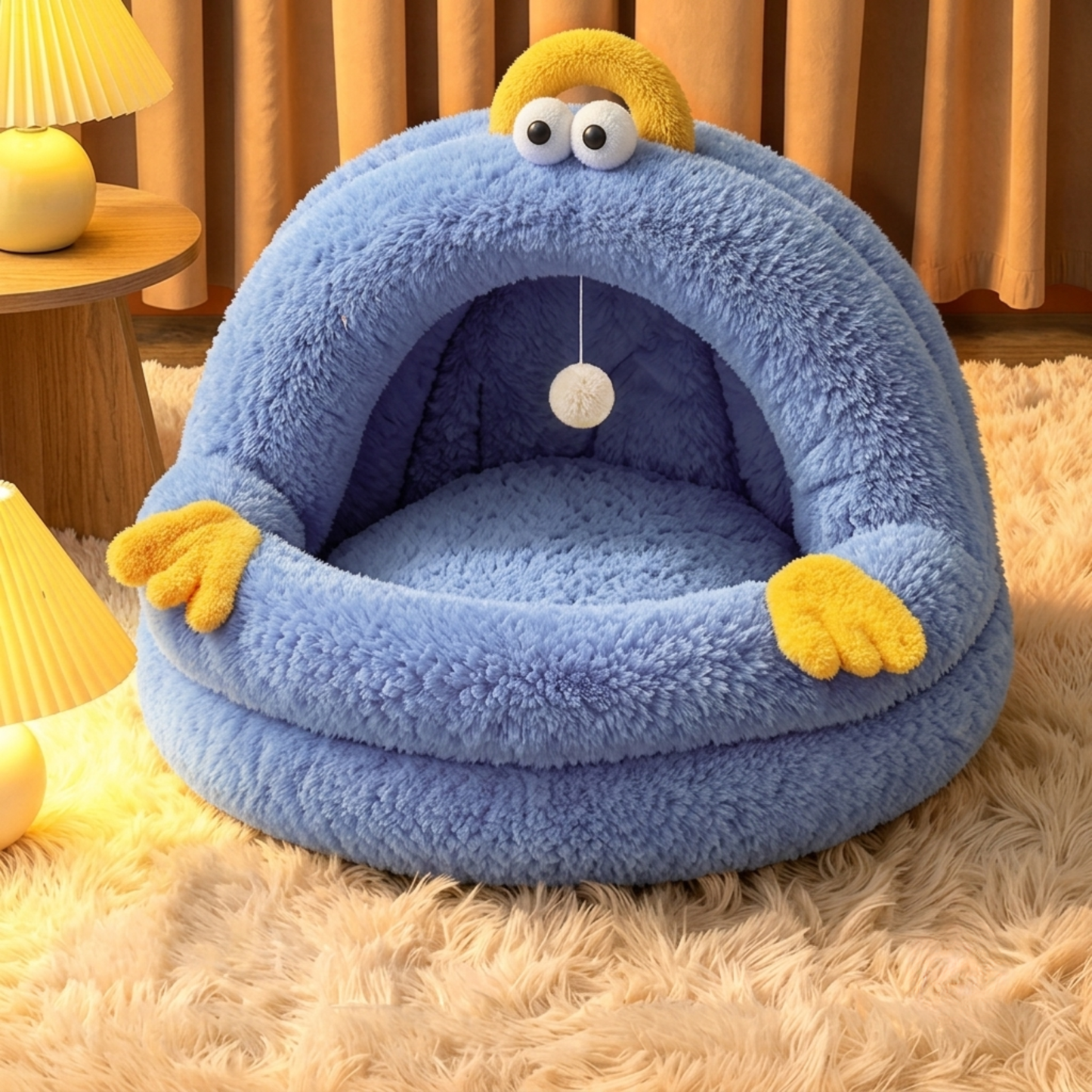 Four Seasons Universal Plush Warm Cat & Dog Cave Bed | Thickened Cozy Winter House for Cats, Puppies & Small Dogs