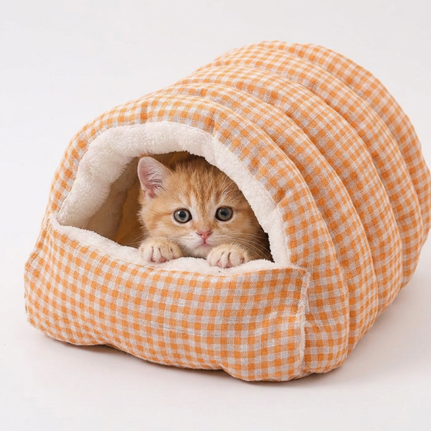 Classic Cozy Cave Cat & Dog Bed | Ultra Soft Warm Plush Sleeping Nest for Cats, Puppies & Small Dogs